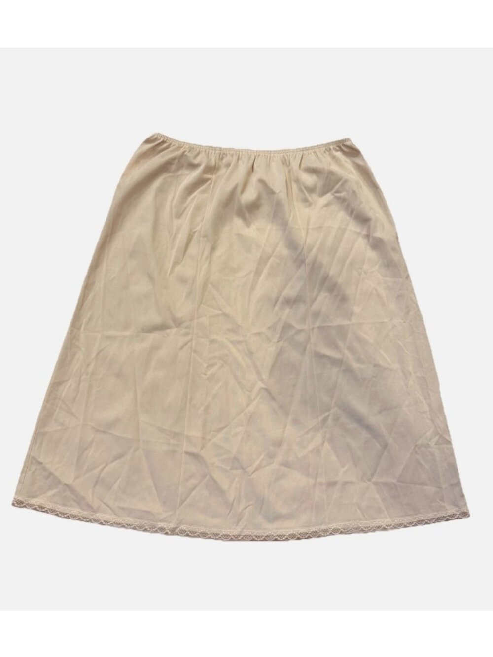 Vintage JC Penney Med Tan Soft Supple Nylon Half Slip Made In USA